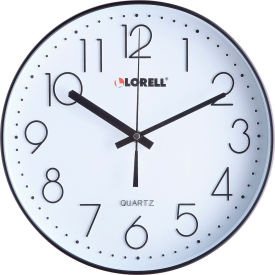 12" Quiet Wall Clock, Plastic Case, Black