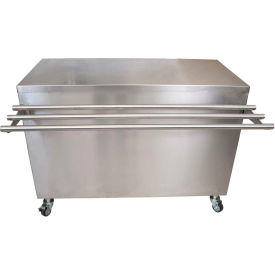 Stainless Steel Serving Counter, Hinged Doors & Lock, Drop Shelf 30X60
