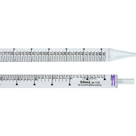 50ml Serological Pipet, Individually Wrapped in Bags, Sterile, 100/Case
