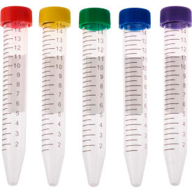 15ml Centrifuge Tube, Assorted Color Cap, Resealable Bag, Sterile, 500/Case