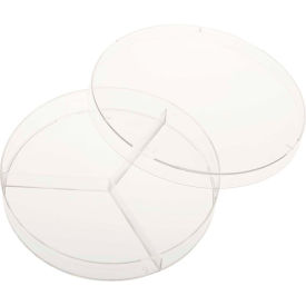 100mm x 15mm Petri Dish, 3 Compartments, Sterile, Clear, 500/Case