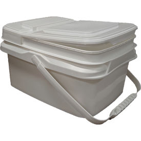 One Gallon Bucket with Lid and Handle, Polypropylene, White