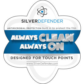 Silver Defender Decal For Antimicrobial Film Or Tape, 4"H x 4"W Clear