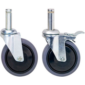 Stem Casters for Conductive Wire Bin Shelving - 4 Swivel, 2 With Brakes 5" x 1-1/4"
