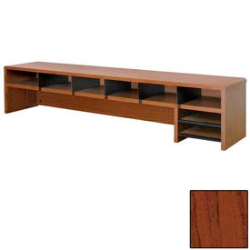 Desk Top Organizer Low Profile - 58"W x 12"D x 12"H Mahogany