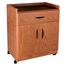 Deluxe Machine Stand, 30"W x 19-5/8"D x 36-1-8"H, Medium Oak