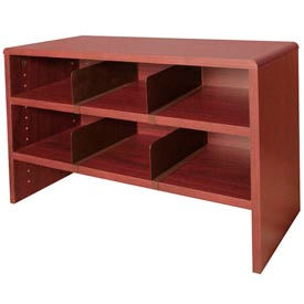 Desk Top Organizer 29"W 2-Shelves - Mahogany 29"W x 12"D x 18"H