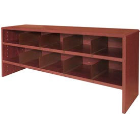 Desk Top Organizer 48"W 2-Shelves - 47"W x 12"D x 18"H Mahogany
