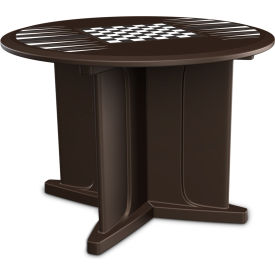 Endurance Table 42" Round Table Top with X Base and Game Top - Brown