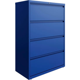 36"W 4 Drawer Lateral File Cabinet, Classic Blue