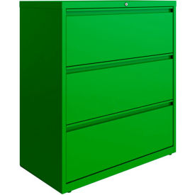 36"W 3 Drawer Lateral File Cabinet, Screamin' Green