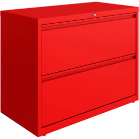 36"W 2 Drawer Lateral File Cabinet, Lava Red