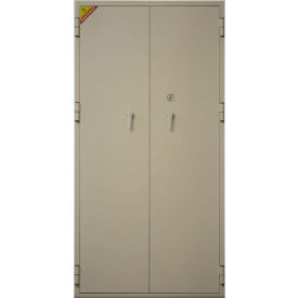 Fire & Water Resistant Storage Cabinet, 36"W x 20-1/4"D x 72"H, Putty, Assembled