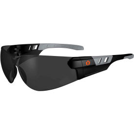 Frameless Safety Glasses, Matte Black, Anti-Fog Smoke Lens