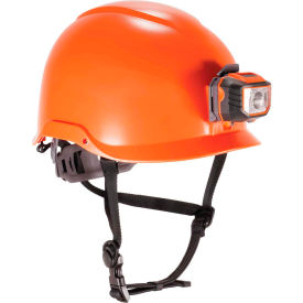 Skullerz 8974 Safety Helmet with LED Light, Class E, Orange