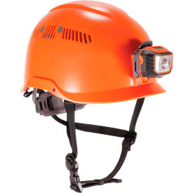 Skullerz 8975 Safety Helmet with LED Light, Class C, Orange