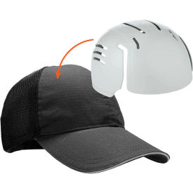 8946 Standard Baseball Cap with Universal Bump Cap Insert, Black