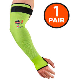 ProFlex 7941 Hi-Vis Cut-Resistant Protective Arm Sleeve, 18", 1 Pair, Lime