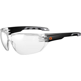 Skullerz VALI Frameless Safety Glasses, Matte Black, Anti-Fog Clear Lens