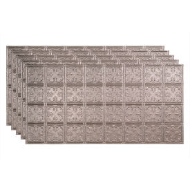 Traditional 10 - 48-3/8" x 24-3/8" PVC Glue Up Tile in Galvanized Steel