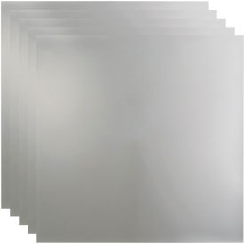 Flat - 23-3/4" x 23-3/4" PVC Lay In Tile in Brushed Aluminum