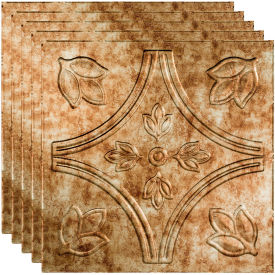 Traditional Style # 5 - 23-3/4" x 23-3/4" PVC Lay In Tile in Bermuda Bronze
