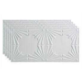 Fasade Art Deco - 48-3/8" x 24-3/8" PVC Glue Up Tile in Matte White