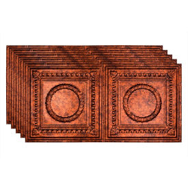 Rosette - 48-3/8" x 24-3/8" PVC Glue Up Tile in Moonstone Copper