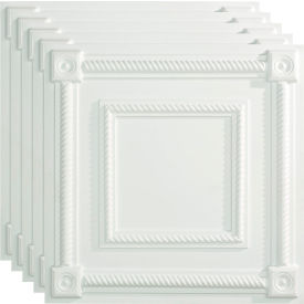 Coffer - 23-3/4" x 23-3/4" Lay In Tile in Gloss White
