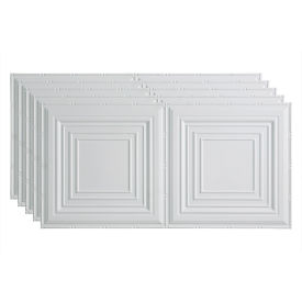 Traditional Style # 3 - 48-3/8" x 24-3/8" PVC Glue Up Tile in Matte White