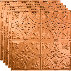Traditional Style # 2 - 23-3/4" x 23-3/4" PVC Lay In Tile in Polished Copper - PL5225
