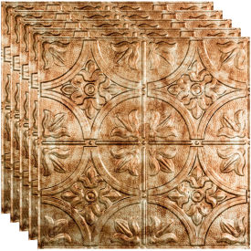 Traditional Style #2 - 23-3/4" x 23-3/4" PVC Lay In Tile in Bermuda Bronze