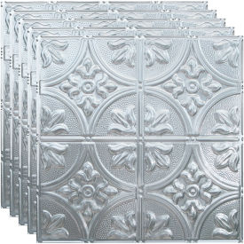 Traditional Style # 2 - 23-3/4" x 23-3/4" PVC Lay In Tile in Brushed Aluminum