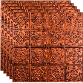 Traditional Style - 23-3/4" x 23-3/4" PVC Lay In Tile in Moonstone Copper