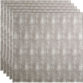 Border Fill - 23-3/4" x 23-3/4" PVC Lay In Tile in Crosshatch Silver