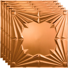 Art Deco - 23-3/4" x 23-3/4" PVC Lay In Tile in Polished Copper