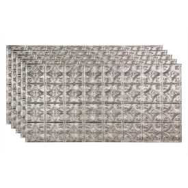 Traditional Style # 1 - 48-3/8" x 24-3/8" PVC Glue Up Tile in Crosshatch Silver