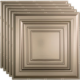 Traditional Style #3 - 23-3/4" x 23-3/4" PVC Lay In Tile in Brushed Nickel - PL5429