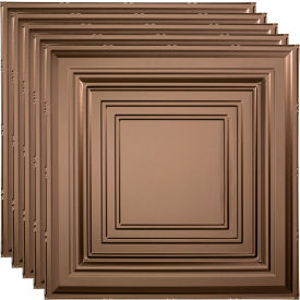 Traditional Style # 3 - 23-3/4" x 23-3/4" PVC Lay In Tile in Argent Bronze