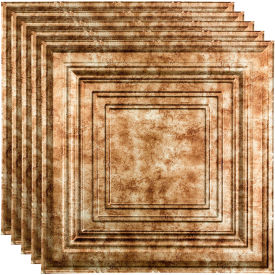 Traditional Style # 3 - 23-3/4" x 23-3/4" PVC Lay In Tile in Bermuda Bronze - PL5417