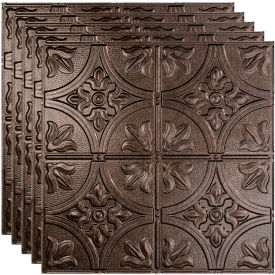 Traditional Style #2 - 23-3/4" x 23-3/4" PVC Lay In Tile in Smoked Pewter - PL5227