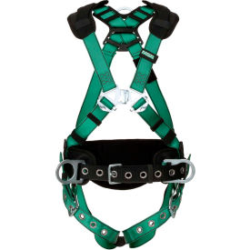 Construction Harness, Back & Hip D-Ring, Tongue Buckle Leg Straps, 2XL