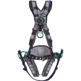 Derrick Harness, Back, Chest & Hip D-Rings, Tongue Buckle Leg Straps, XL