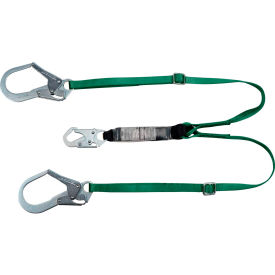V-Series 10190400 Standard Twin-Leg Adjustable Lanyard, 6', 36Cl LG Snaphooks, LT Weight Worker