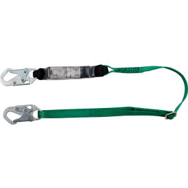 Standard Single-Leg Adjustable Lanyard, 6' Length, 36C Snap Hooks, Lightweight Worker