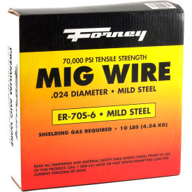 ER70S-6 Mild Steel Solid MIG Welding Wire - .024" - 10 LBS. Spool