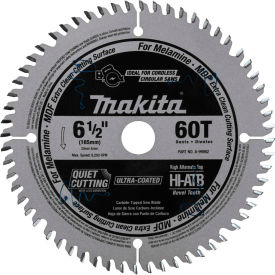 Carbide-Tipped Cordless Plunge Saw Blade, MDF, Laminate, 6-1/2"Dia, 60 TPI