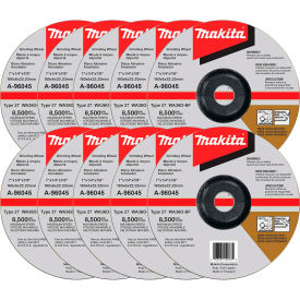 INOX Grinding Wheel, 36 Grit, Type 27, 7" Dia x 1/4"T x 7/8" Cntr Hole Dia, 10/Pk
