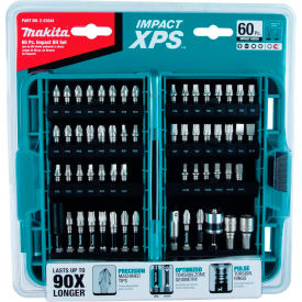 Impact Bit Set, 60 Pc., Detent Ball/Magnetic Hex Locks, Matte Nickel
