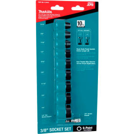 Impact Socket Set w/ Std Socket Adapter, 10 Pc., 3/8" Drive, 6pt, SAE